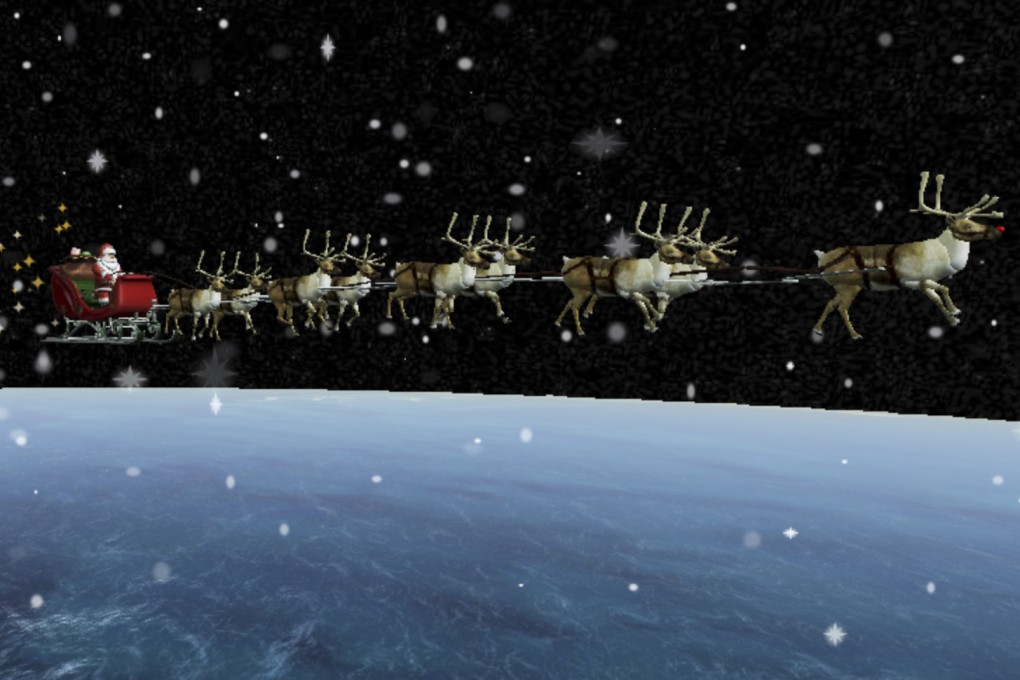 Norad’s Santa Tracker shows Father Christmas and his reindeer. Photo: Norad via AP