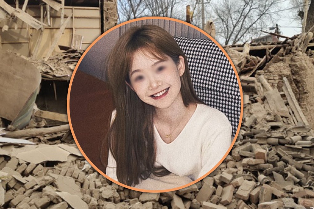 A Chinese online influencer expressed remorse and issued an apology to her three million followers after making a remark questioning the relevance of the Gansu earthquake to her personal life. Photo: SCMP composite/Douyin/Weibo