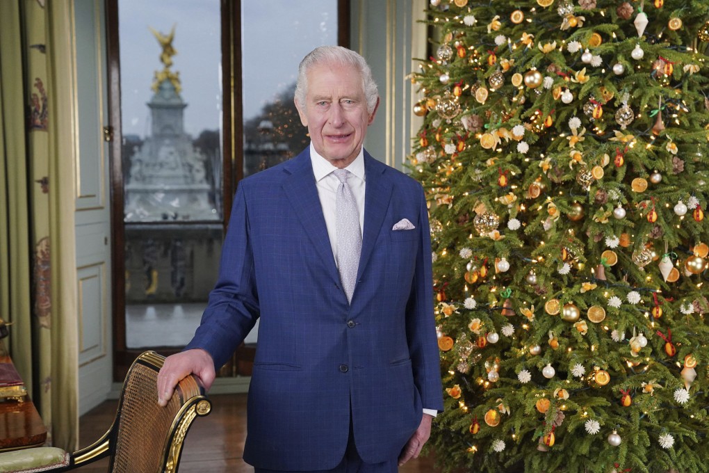 Britain’s King Charles poses for a photo, during the recording of his Christmas message at Buckingham Palace on December 7. Photo: AP