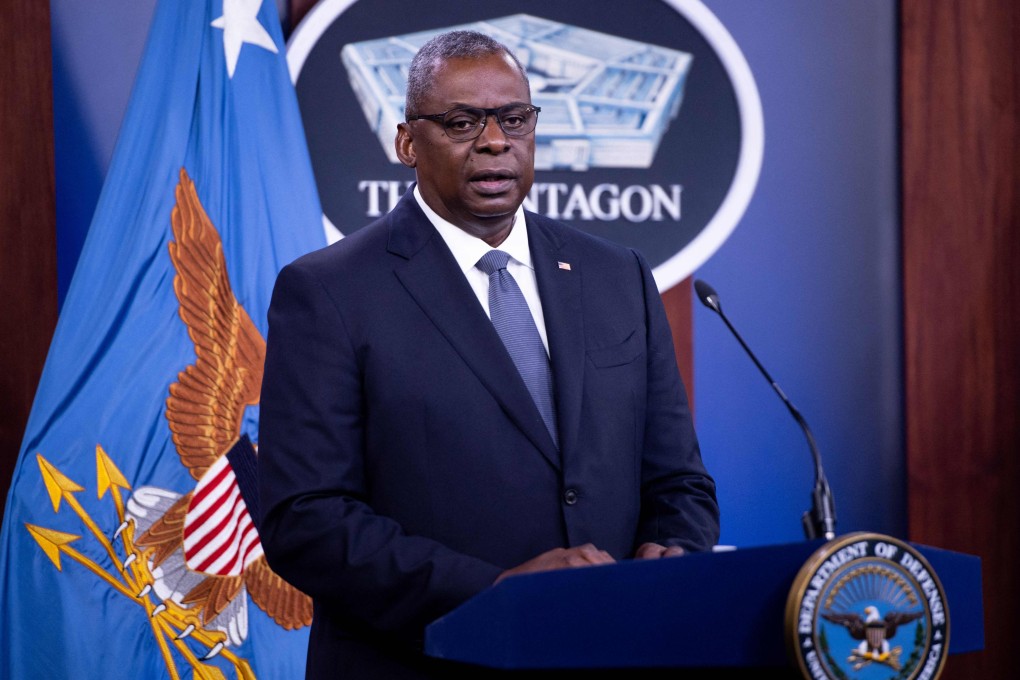 US Defence Secretary Lloyd Austin III at the Pentagon on September 1, 2021. The US carried out strikes on three sites used by Iran-backed forces in Iraq on Monday after an attack wounded American troops earlier in the day. Photo: AFP