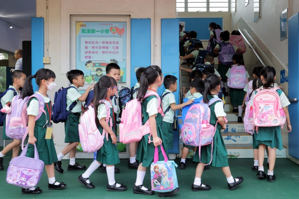Pupils at a Hong Kong school. Primary One enrolment has fallen to a record low in 14 years with only 42,277 children registered for public schools for the next academic year, a drop of about 10,000 from 2019. Photo: Jelly Tse