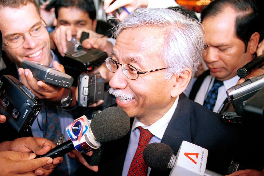 Malaysia’s then finance minister Daim Zainuddin at a conference in Kuala Lumpur in 2001. Photo: AP