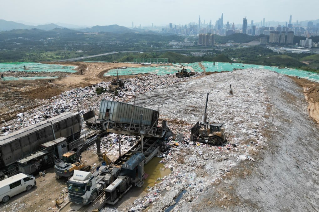 The North East New Territories Landfill, seen on September 2, 2022. Last year, Hongkongers sent 1.5kg of rubbish to the landfills per person per day, nearly twice the target the city was to have achieved by now, according to its 10-year blueprint. Photo: Felix Wong
