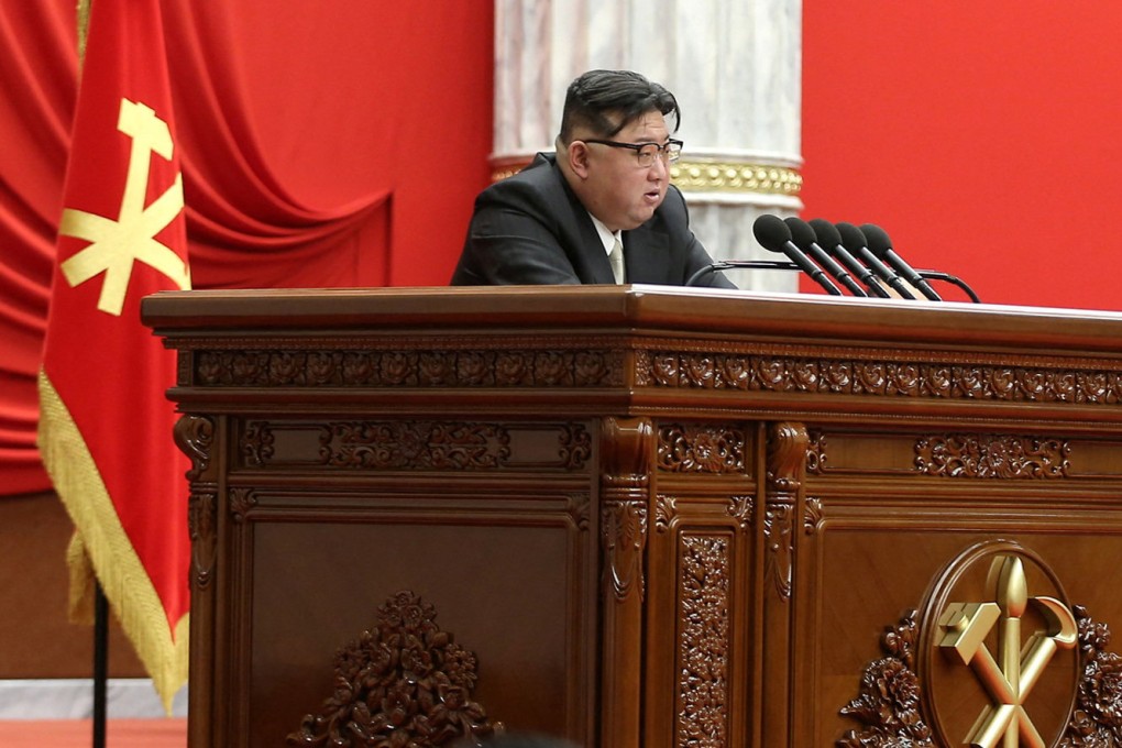 North Korean leader Kim Jong-un attends the December 2023 plenary meeting of the Central Committee of the Workers’ Party of Korea, in Pyongyang, North Korea on Wednesday. Photo: KCNA via Reuters