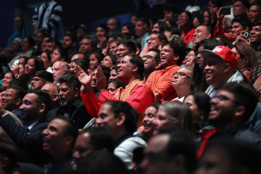 Members of Australia’s Indian community listen to Indian Prime Minister Narendra Modi speak during an event in Sydney in May. Discrimination has led to a growing push to include caste as a protected category under Australia’s anti-discrimination laws. Photo: AFP