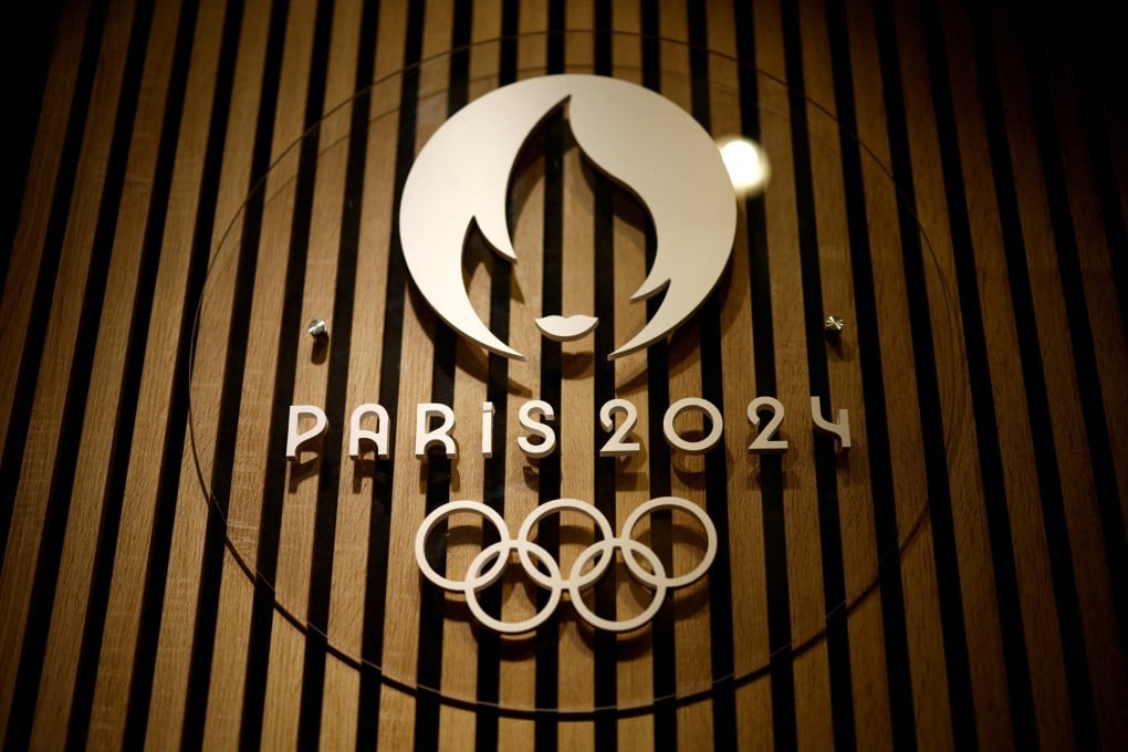 The logo of the Paris 2024 Olympic and Paralympic Games inside an official Paris 2024 store at the Carrousel du Louvre in Paris. Photo: Reuters