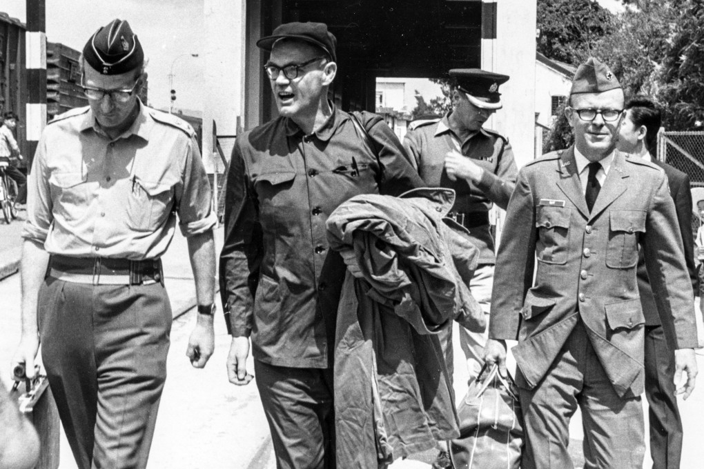 Freed CIA spy John Downey walks from mainland China into Hong Kong in 1973, a moment recalled by China scholar Jerome Cohen in one of our most popular long reads of 2023. See which other Post Magazine stories engaged readers most in 2023. Photo: ISD