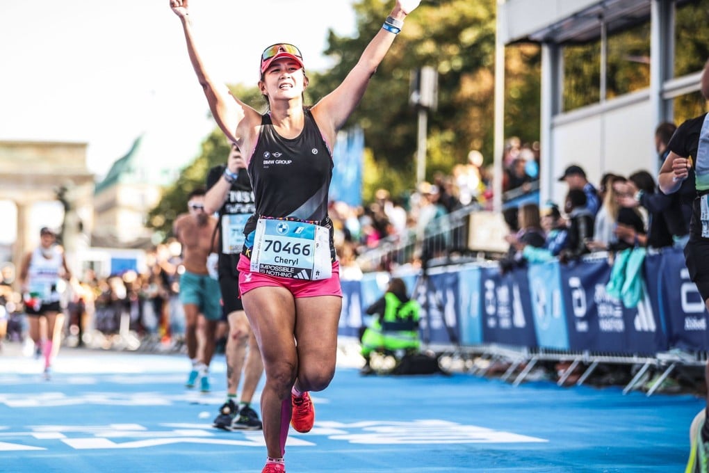 Singaporean fitness influencer Cheryl Tay struggled with body dysmorphia for more than 10 years, over-exercising, starving and binge eating. Today, happy and healthy, Tay (pictured above finishing the 2023 Berlin Marathon) shares her story. Photo: Cheryl Tay