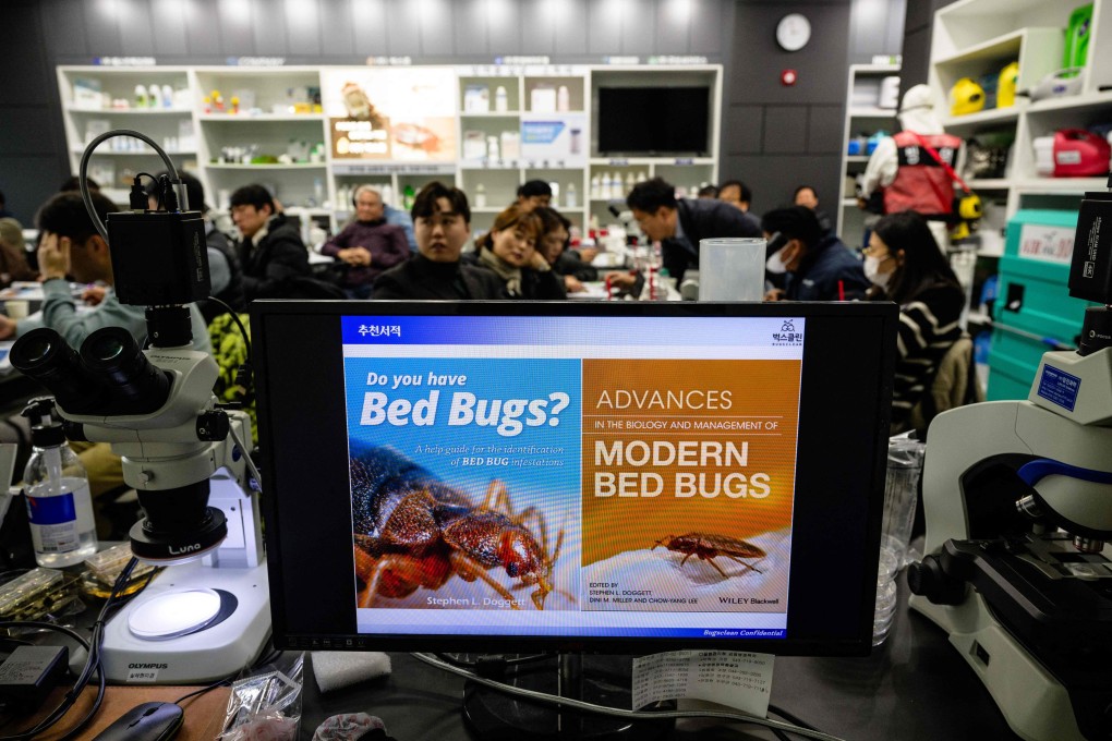 People attend a lecture on bedbug control in Seoul, South Korea. Photo: AFP
