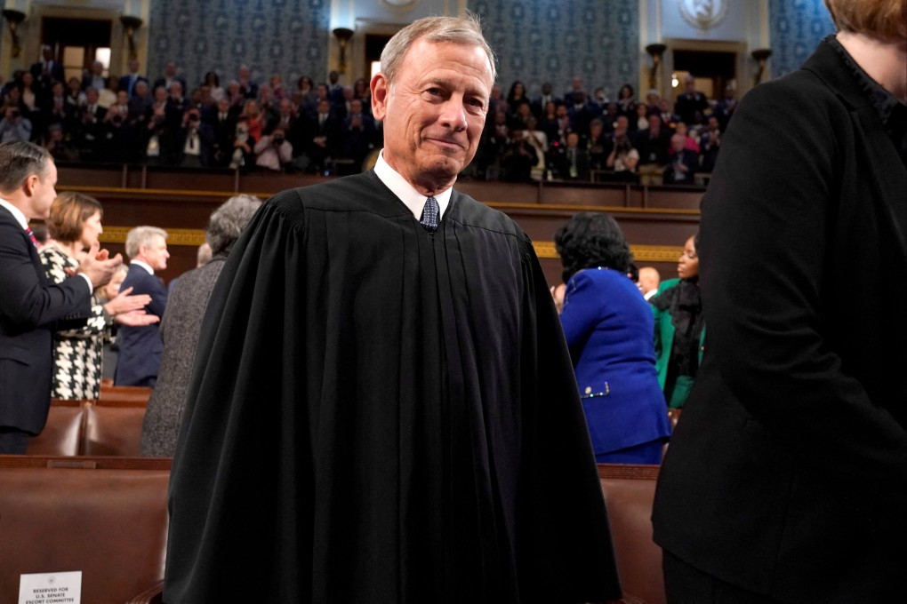 US Chief Justice John Roberts arrives for President Joe Biden’s State of the Union address on February 7, 2023, in Washington. Photo: Pool via Reuters