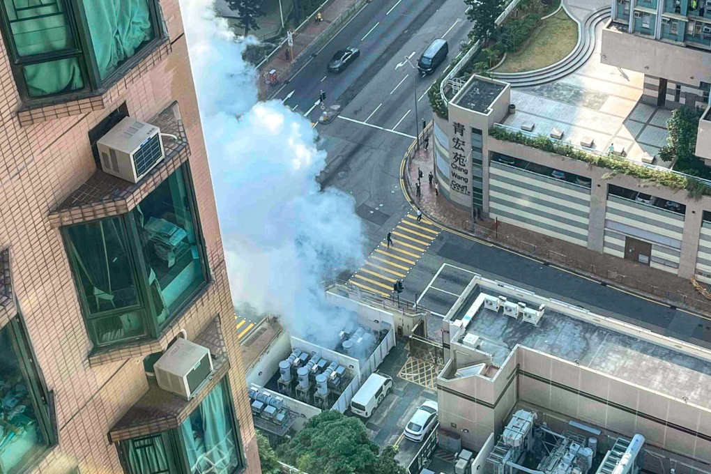 Smoke billows from an electrical substation after a voltage dip. Photo: Facebook/ @Look Chun Wai David