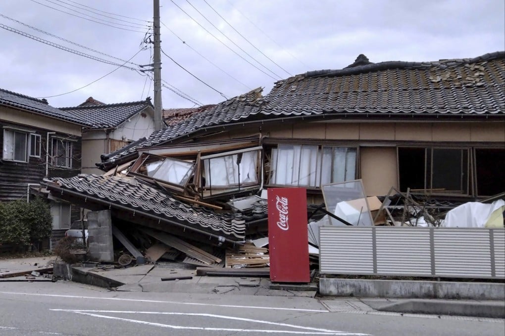 A house in Wajima, Ishikawa prefecture shows signs of damage from Monday’s earthquake. Photo: AP