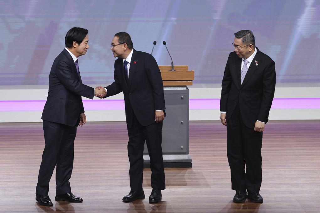 The DPP’s candidate William Lai(left) is leading the KMT’s Hou-Yu-ih (centre) and the Taiwan People’s Party’s Ko Wen-je (right). Photo: AFP