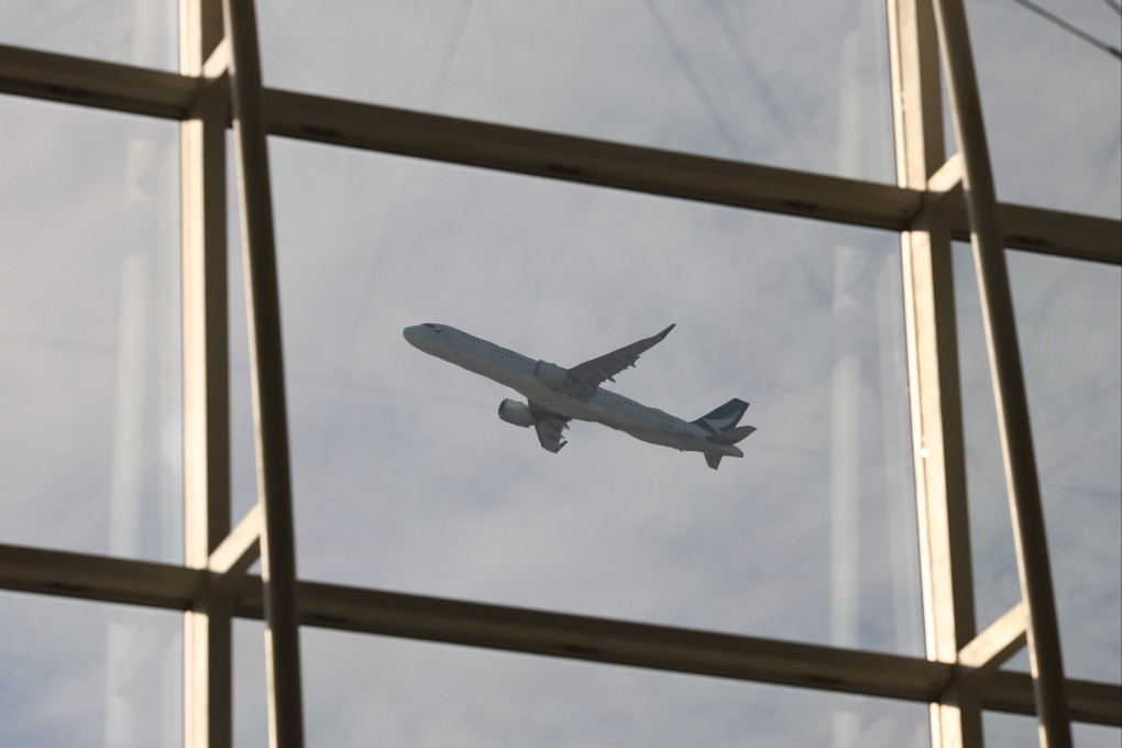A plane departs Hong Kong International Airport on December 30, 2023. Photo: Dickson Lee