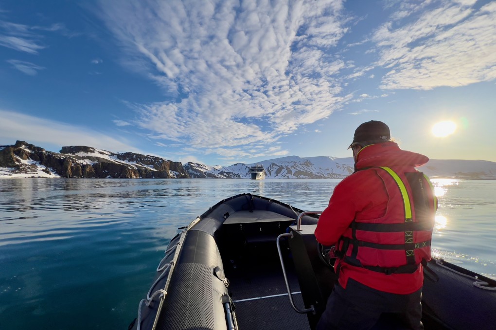 As rules for visitors to the Antarctic are tightened, Post Magazine returns to view Mother Nature at her coolest, from the luxurious Seabourn Pursuit cruise ship, a Zodiac inflatable (above) and a submersible with champagne on ice. Photo: Peter Neville-Hadley