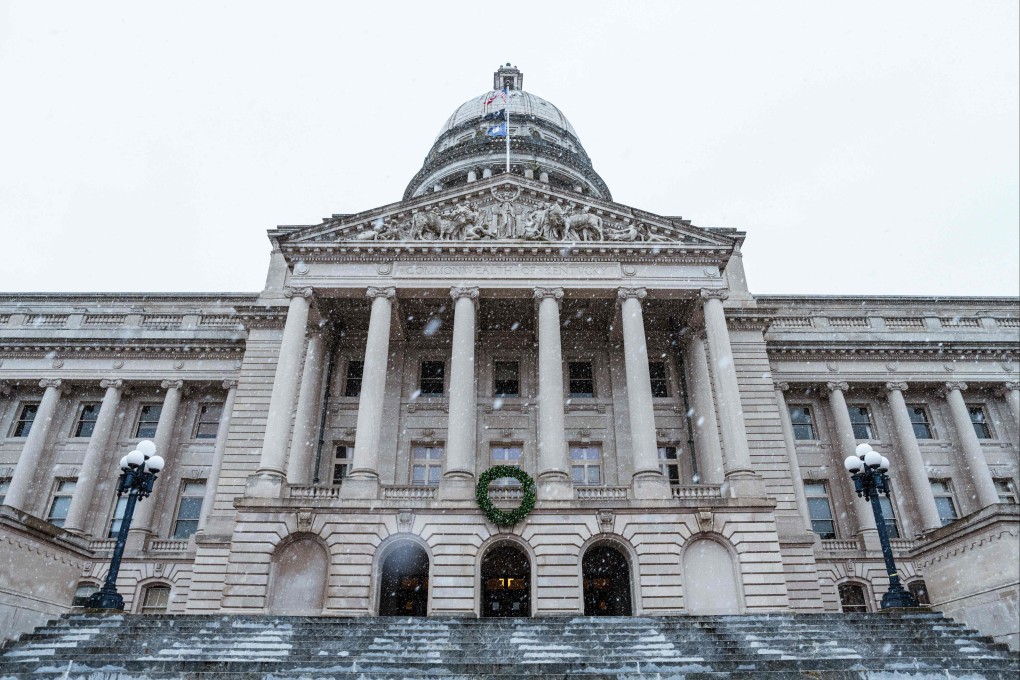 The capitol building in Frankfort, Kentucky (pictured in December 2021) was among several US state capitol buildings that were evacuated on Wednesday over multiple bomb threats. Photo: Getty Images / AFP