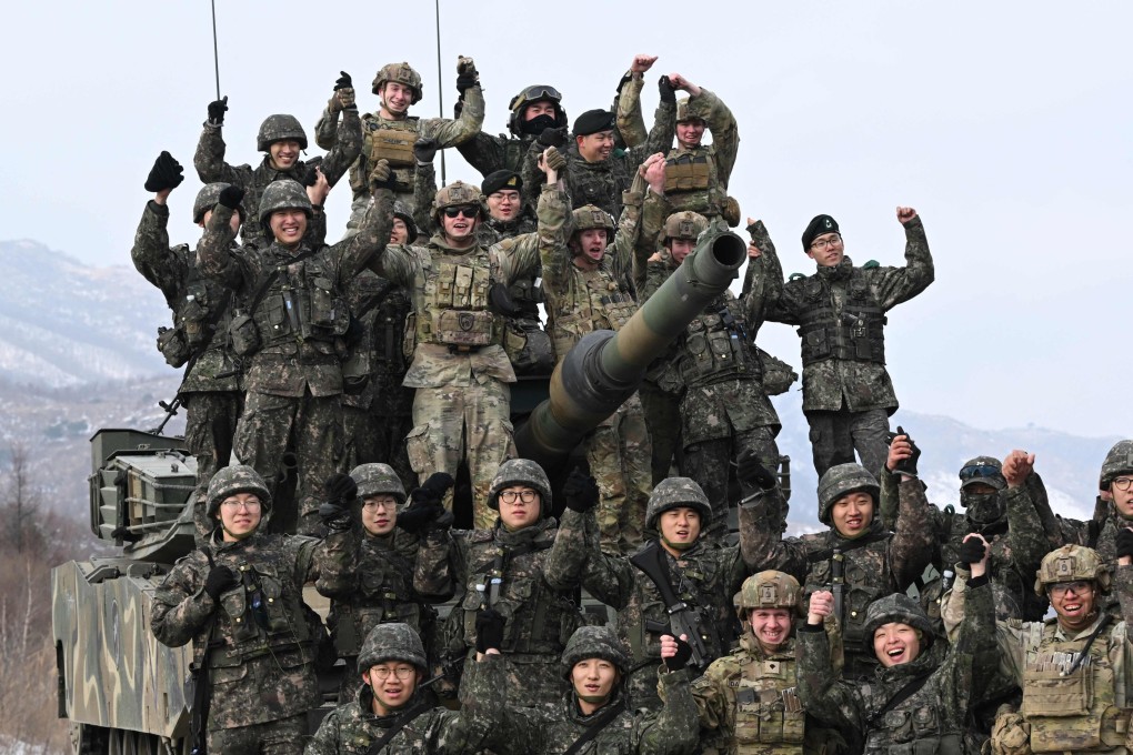 South Korean and US soldiers at a joint live-fire exercise in Pocheon on January 4. Photo: AFP