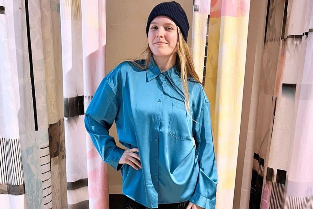 A woman models clothes at LENA, the “fashion library” in a trendy area in central Amsterdam in the Netherlands. Members can rent new and used fashion items for between €0.50 and €2 (US$0.55 to $2.20). They can also buy them. Photo: Instagram/@lena_library