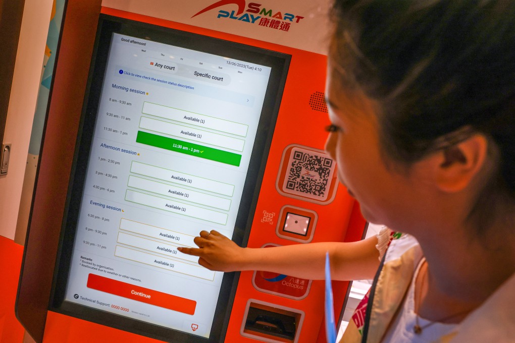 A machine using the Leisure and Cultural Services Department’s new booking system. Many residents were unable to use the platform after it crashed due to a surge in users. Photo: May Tse