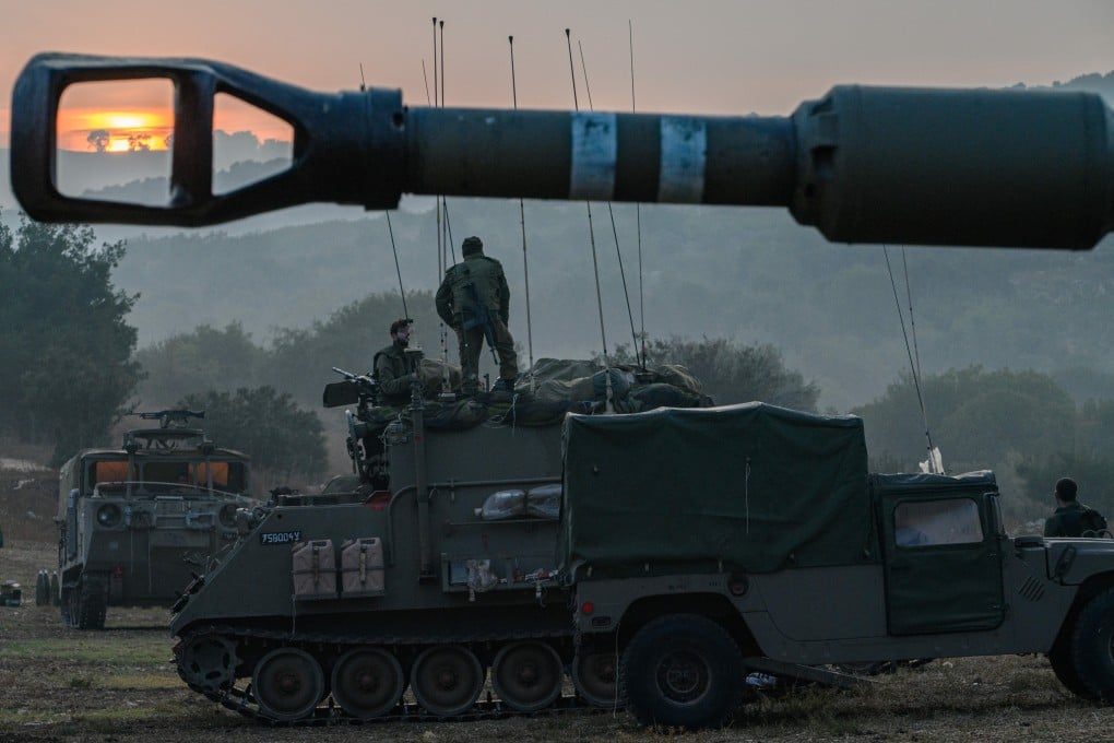 Israeli military vehicles in northern Israel near the border with Lebanon. Photo: Xinhua