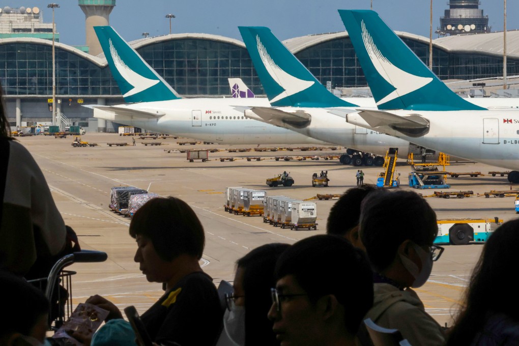 Cathay Pacific planes at Hong Kong International Airport. The Transport and Logistics Bureau says it has grave concerns about the airline’s flight cancellation plan. Photo: Jonathan Wong