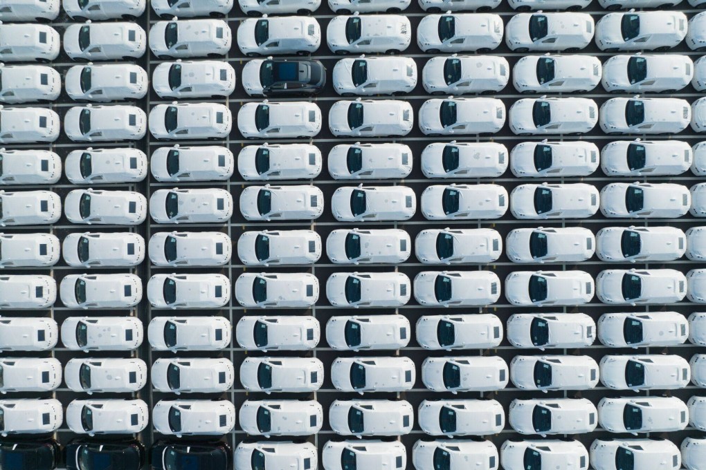 Geely Automobile’s Zeekr electric vehicles are bound for exports to Europe at Taicang port. China is set to export 5 million cars this year, according to UBS. Photo: Bloomberg