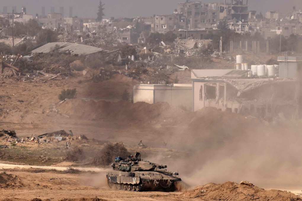 An Israeli tank in the Gaza Strip. An Israeli military spokesman said ‘fighting will continue throughout 2024’. Photo: AFP
