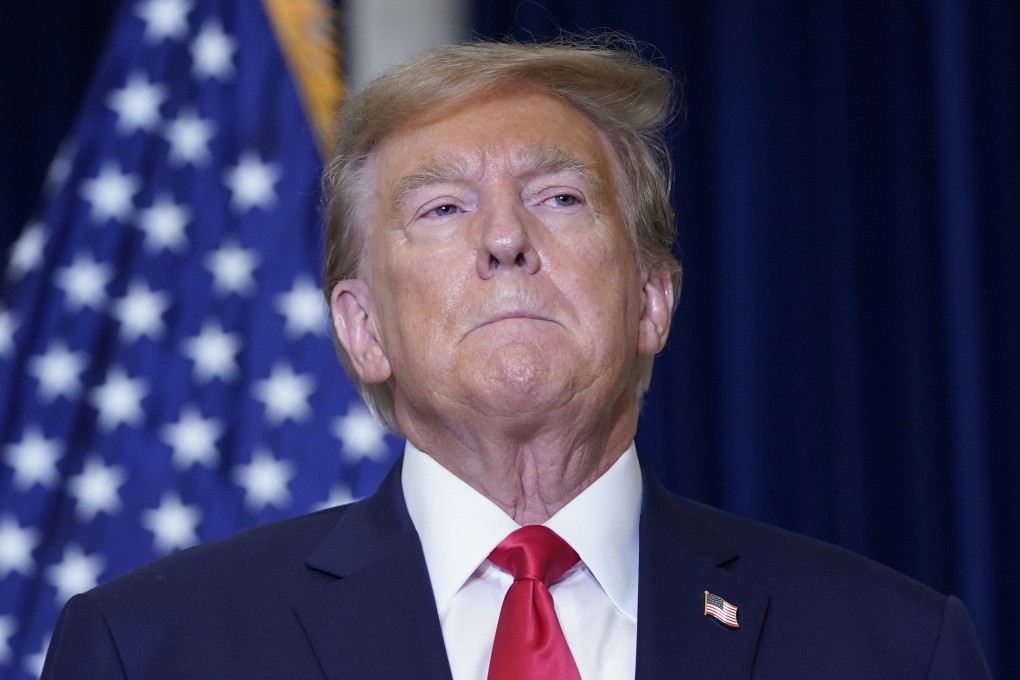 Former US president Donald Trump after his court hearing. Photo: AP