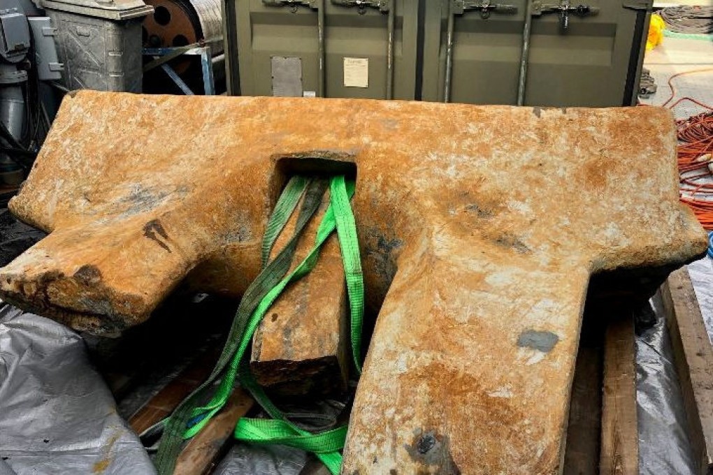 An anchor recovered from the Baltic seabed is thought to have caused the damage. Photo: Reuters
