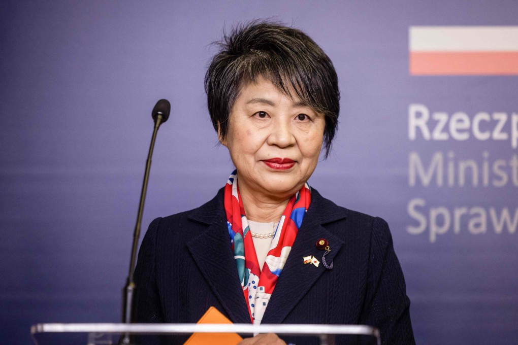 Japanese Foreign Minister Yoko Kamikawa at a joint press conference in Warsaw, Poland, on January 8. Photo: AFP