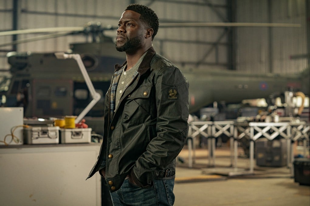 Kevin Hart as Cyrus in a still from “Lift”, a heist comedy on Netflix in which he is woefully miscast and some of his co-stars just going through the motions. They are not helped by a lifeless script, and what action there is is slapdash and over-reliant on CGI. Photo: Christopher Barr/Netflix