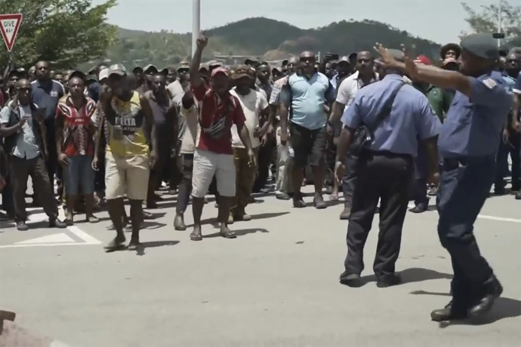 A protest in Port Moresby on January 10 as the Papua New Guinea government works to restore order after multiple people were killed during deadly riots and looting. Photo: AP
