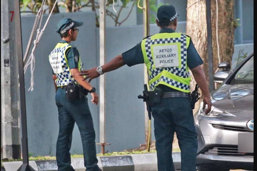 Auxiliary police officers on duty at the Shangri-La Dialogue in Singapore. File photo: TODAY