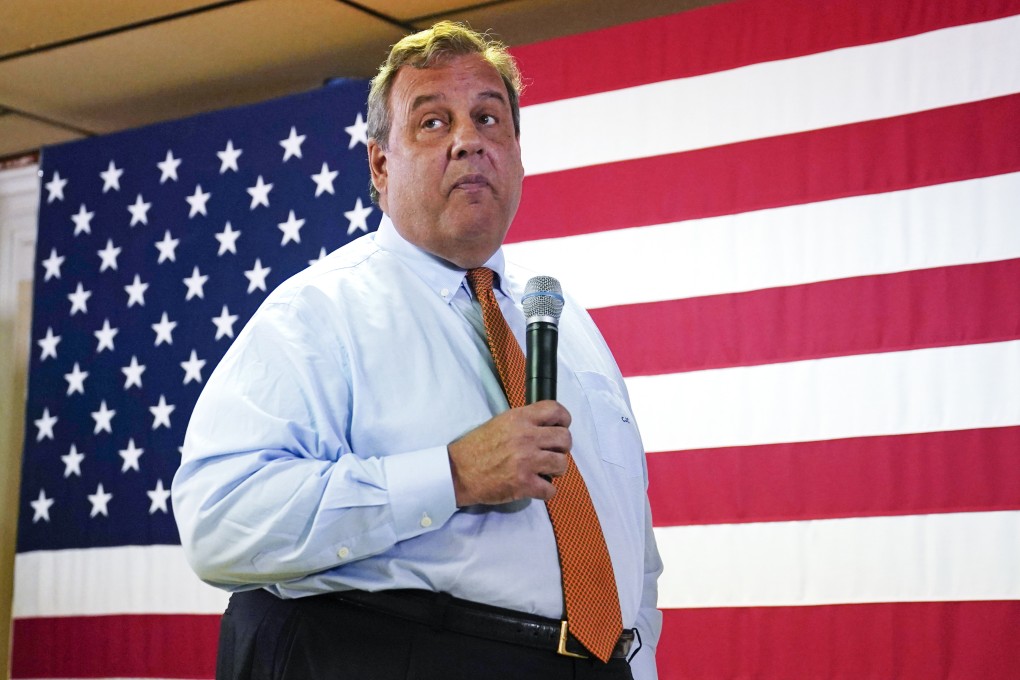 Republican US presidential candidate Chris Christie addresses a gathering during a campaign event in Concord, New Hampshire, in July. Photo: AP