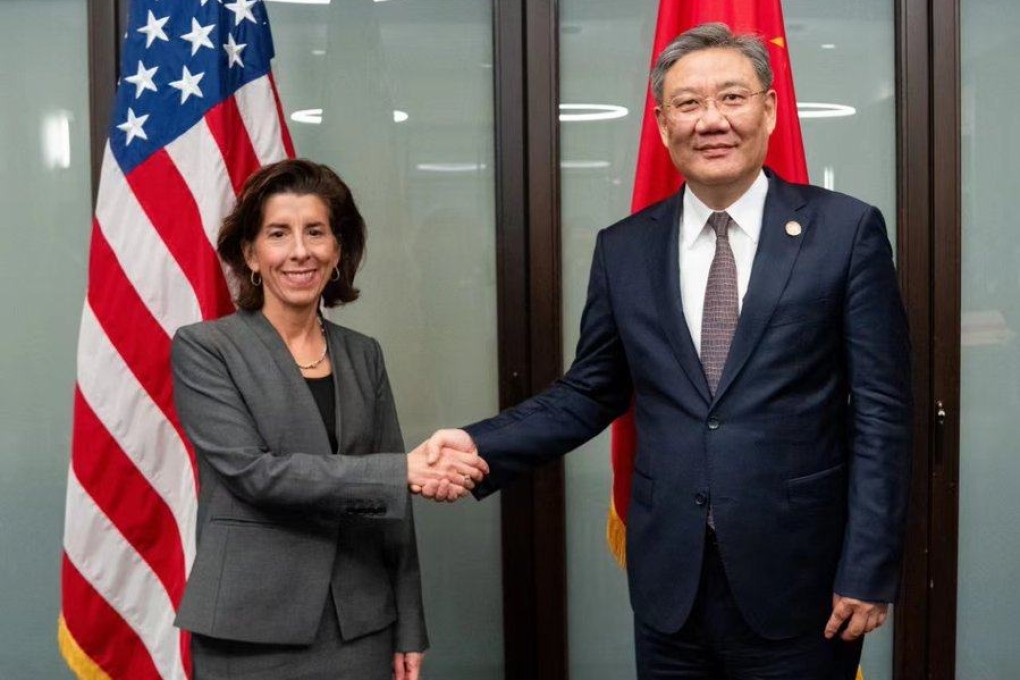 China commerce minister Wang Wentao and US Commerce Secretary Gina Raimondo in November.
Photo: X/@IFENG__official
