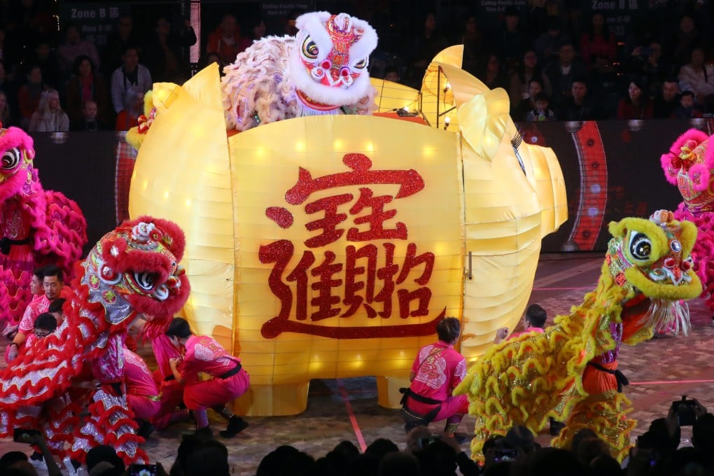 Lion dancers perform at Hong Kong’s Lunar New Year parade in 2019. Photo: Edmond So