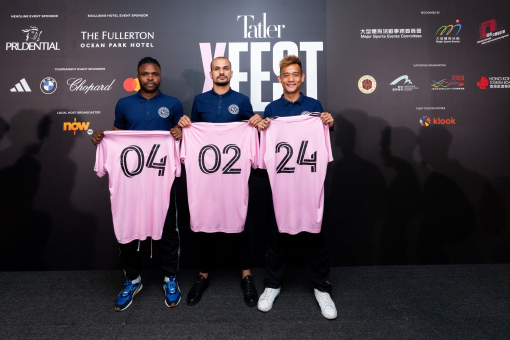 Hong Kong players (from left) Mahama Awal, Mikael, Ngan Cheuk-pan are include in the provisional 40-man list to face Inter Miami next month. Photo: Handout