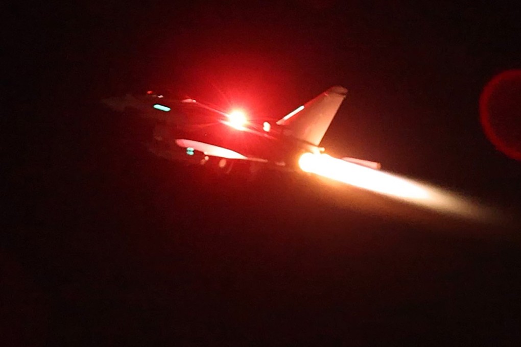 An RAF Typhoon aircraft takes off from Akrotiri, Cyprus to join the US-led coalition to conduct air strikes against Yemen’s Houthi rebels on January 11. Photo: TNS