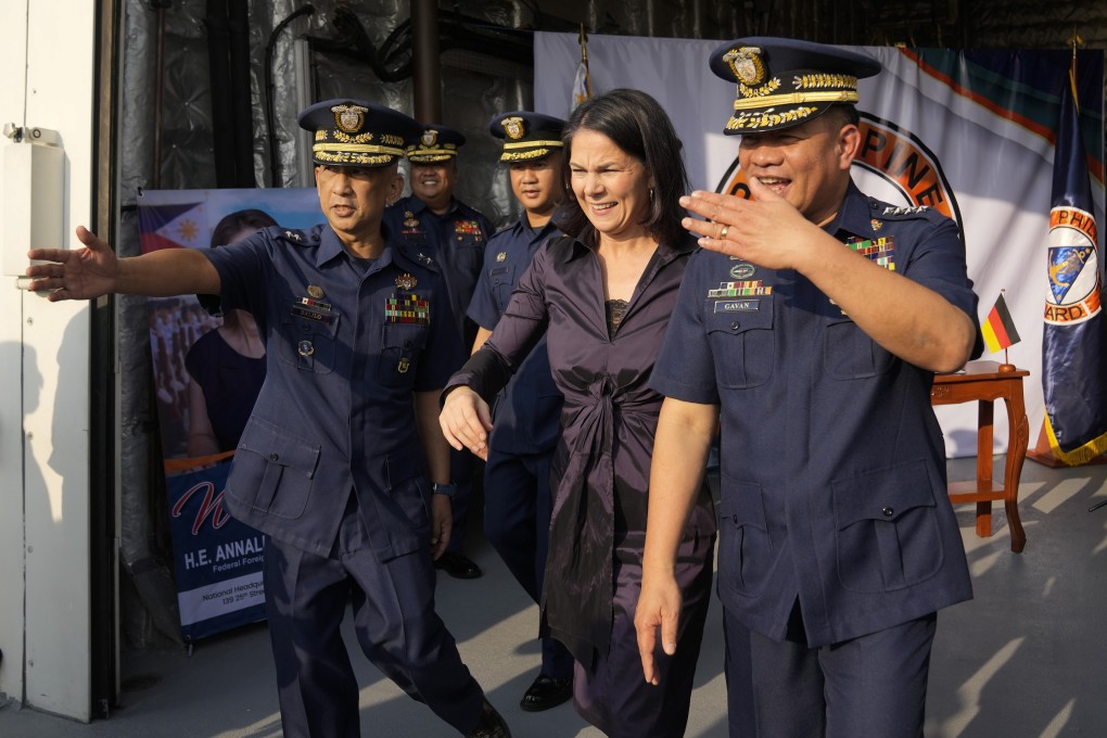 German Foreign Minister Annalena Baerbock pictured during a vist to a Philippine Coast Guard base this week. Photo: AP