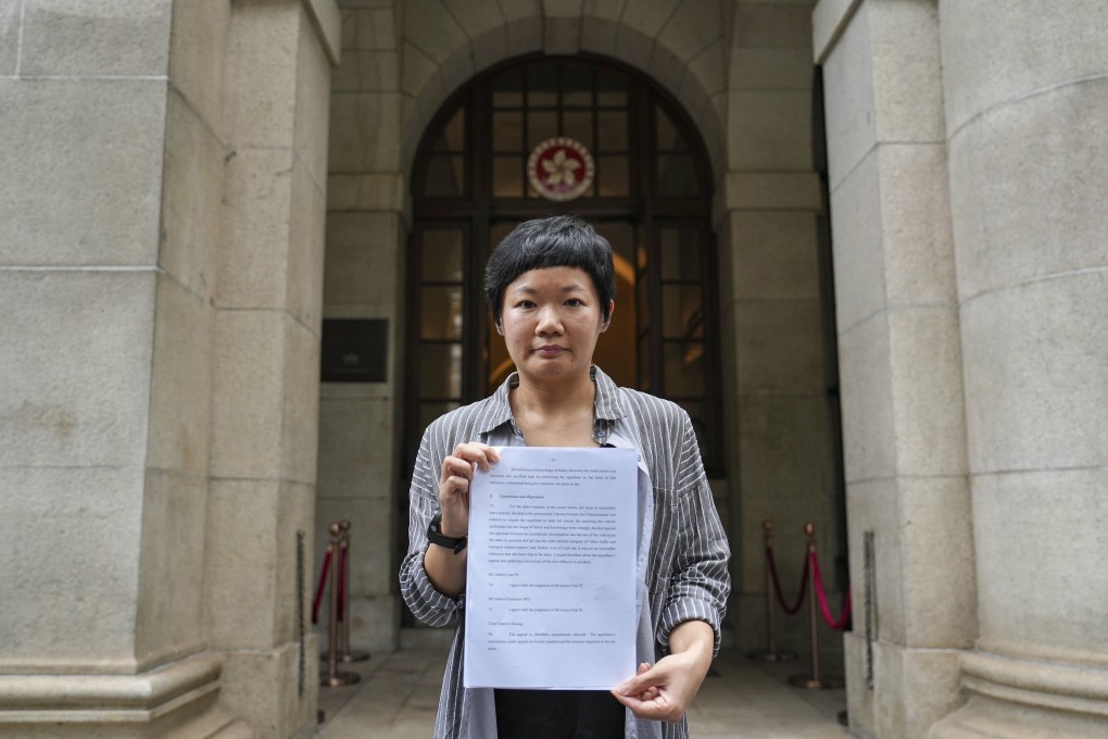 Hong Kong journalist and former RTHK producer Bao Choy Yuk-ling won the final appeal against her conviction on making false statements in obtaining car registration information. Photo: SCMP / Elson Li