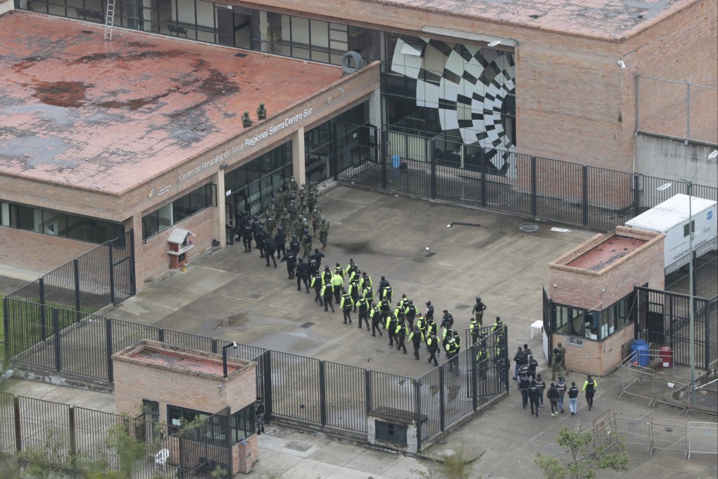 Soldiers enter a jail in Turi, Ecuador in a nationwide crackdown of drug cartels. Photo: AP