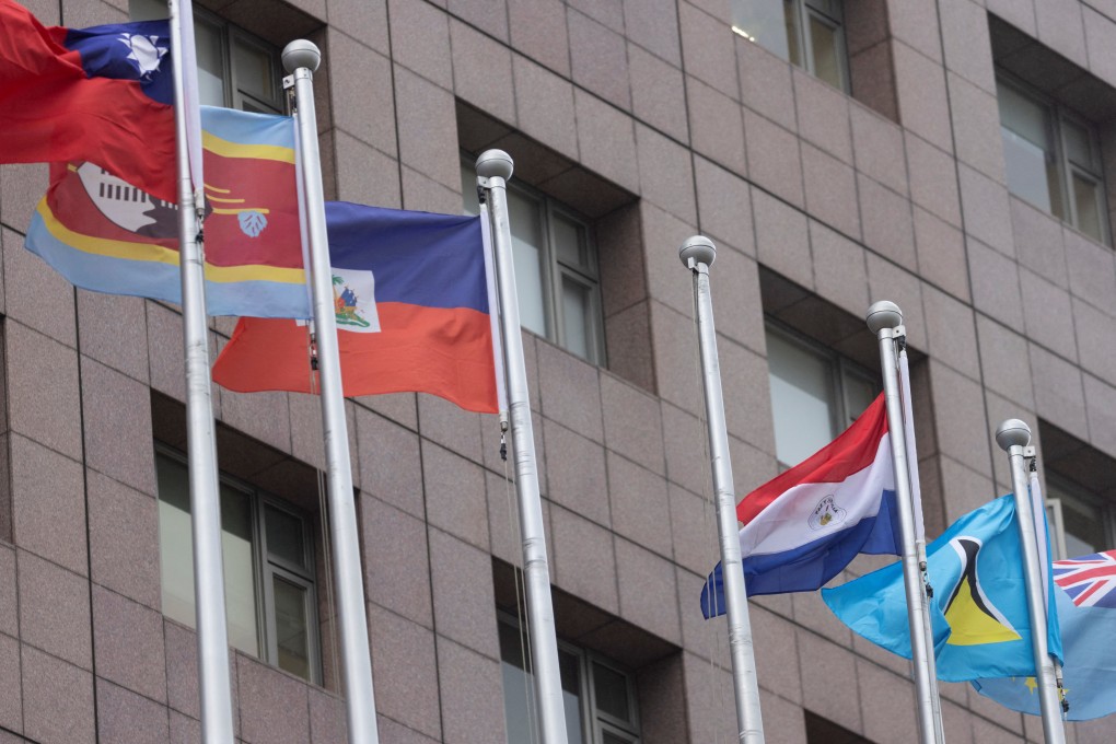 In Taipei’s Diplomatic Quarter, a flagpole stands empty were Nauru’s flag used to fly on Monday. Photo: Reuters