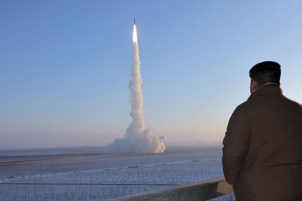 North Korean Leader Kim Jong-un watches an ICBM missile test at an undisclosed location on December 18. Photo: KCNA/KNS/dpa