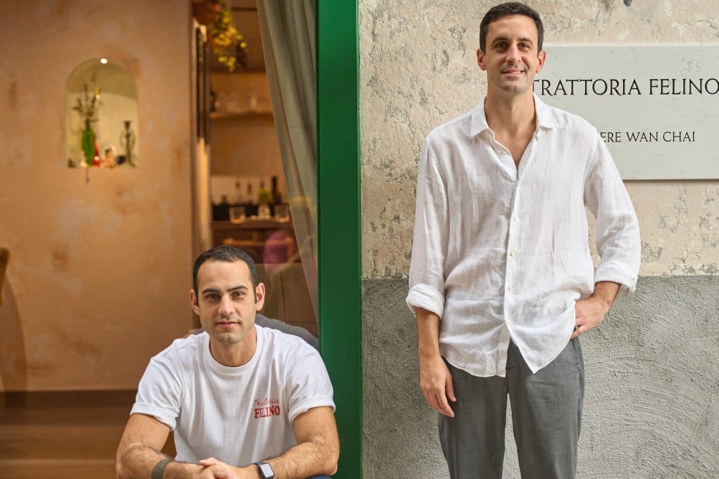 Marcello Scognamiglio (left) and Felix De Arriaga have opened Trattoria Felino, a Neapolitan restaurant in Wan Chai in a spot where a few food ventures have come and gone in recent years. Photo: Trattoria Felino