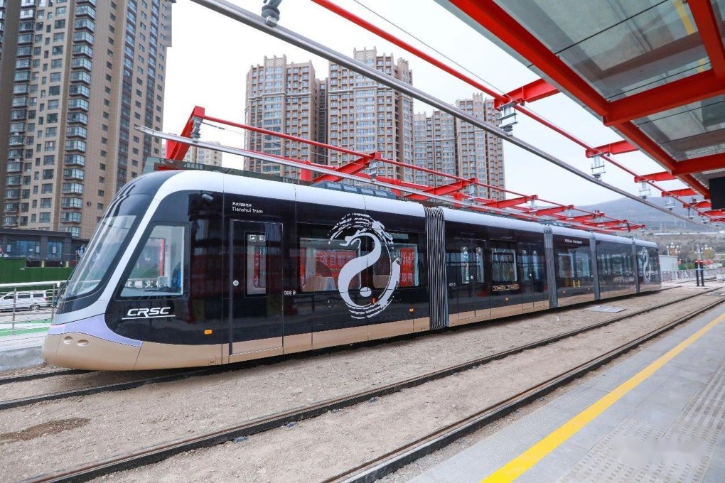 The first phase of Tianshui’s tram line, which began operations in May 2020, only had an average of 800,000 passengers a year, generating around 1.6 million yuan of yearly income. Photo: Handout