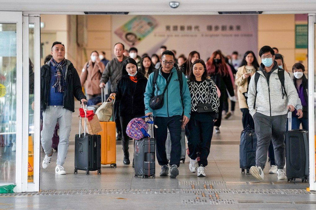 Cross-border travellers at Shenzhen Bay in Hong Kong. “We used to have a problem with parallel trading but things have changed,” Hong Kong leader leader John Lee says. Photo: Elson Li
