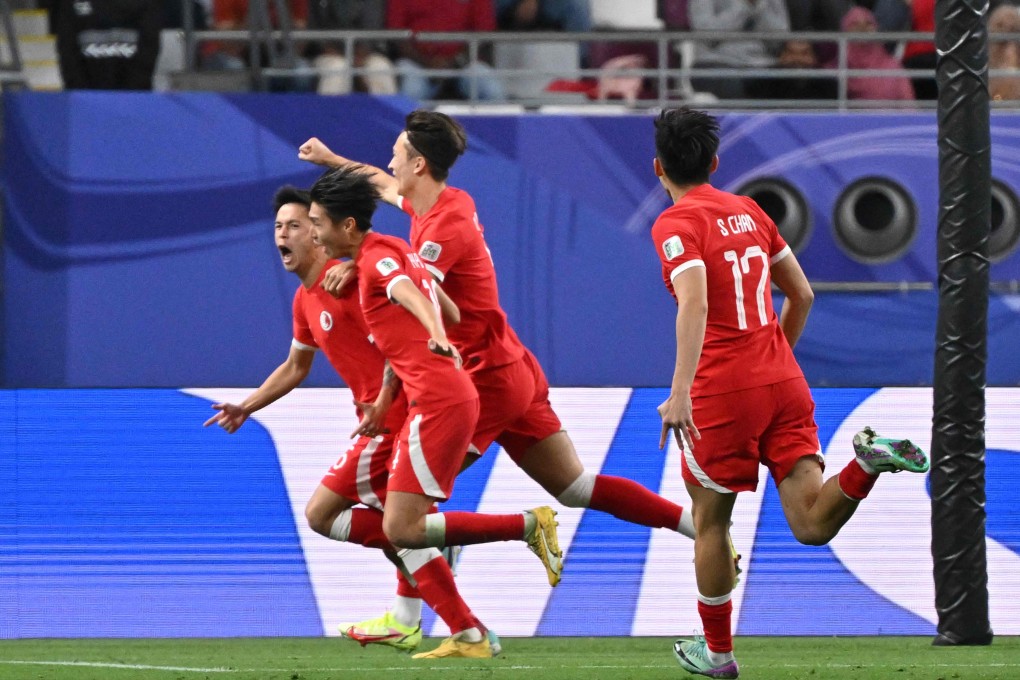 Philip Chan Siu-kwan (far left) insists Hong Kong will stick to their aggressive style against Iran on Friday. Photo: AP