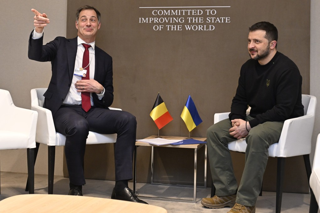 Belgian Prime Minister Alexander De Croo and Ukrainian President Volodymyr Zelensky share the stage on the sidelines of the World Economic Forum annual meeting in Davos, Switzerland, on January 16. The war in Ukraine is one of several factors injecting uncertainty into the EU’s future, and De Croo has warned that Donald Trump returning to the White House risks leaving Europe to stand on its own. Photo: dpa
