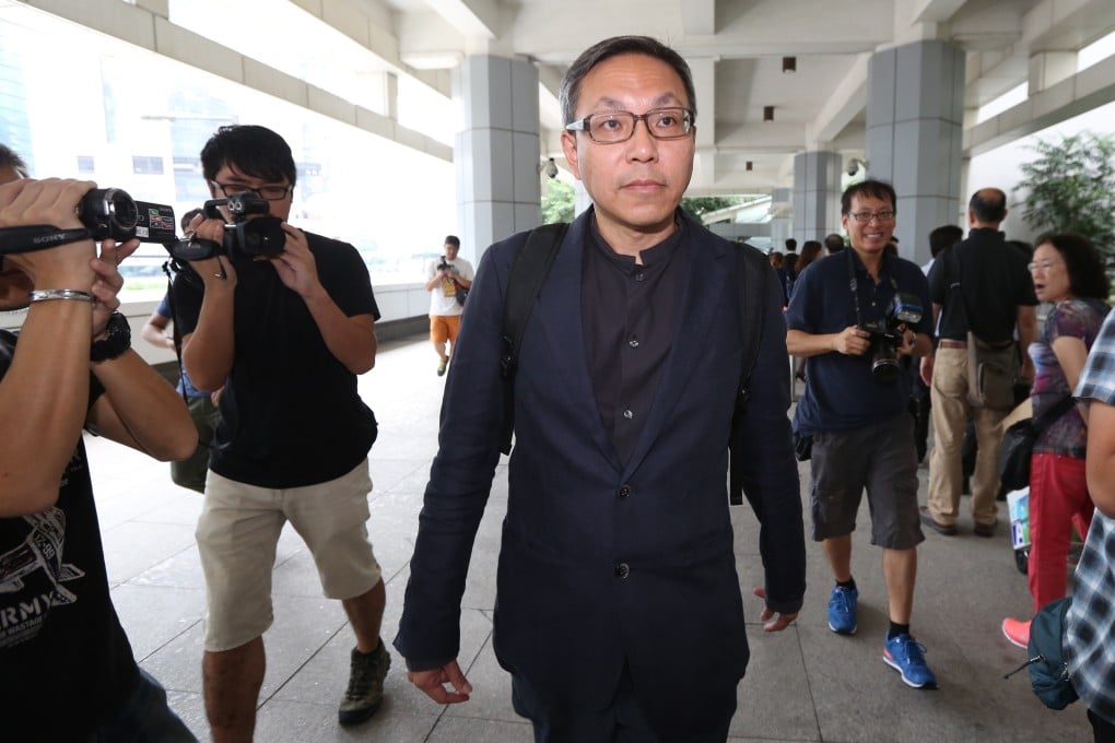 Cheung Kim-hung, the ex-publisher of Apple Daily, arrives at court to give evidence for the prosecution in the trial of Jimmy Lai on conspiracy charges. Photo: Nora Tam