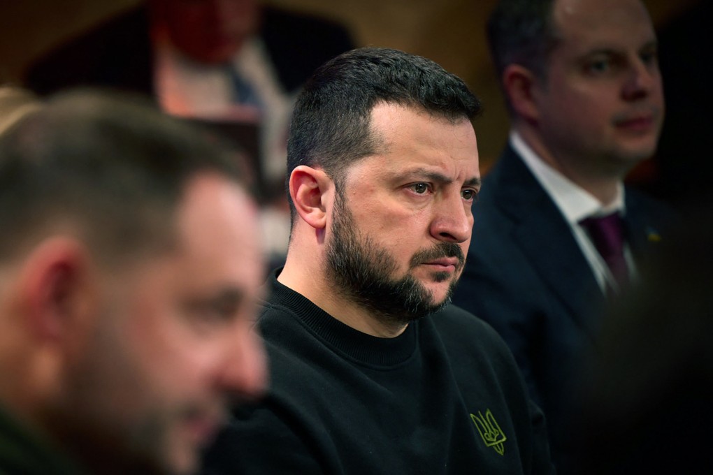 Ukraine’s President Volodymyr Zelensky attending a meeting during World Economic Forum in Davos on January 16, 2024. Photo: AFP